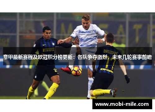 意甲最新赛程及欧冠积分榜更新：各队争夺激烈，未来几轮赛事前瞻