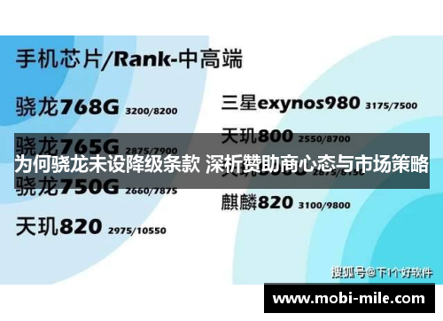 为何骁龙未设降级条款 深析赞助商心态与市场策略