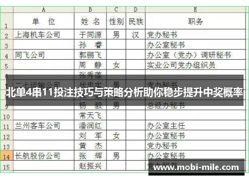 北单4串11投注技巧与策略分析助你稳步提升中奖概率 北单4串11投注技巧与策略分析助你稳步提升中奖概率