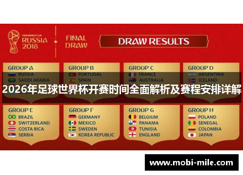 2026年足球世界杯开赛时间全面解析及赛程安排详解 2026年足球世界杯开赛时间全面解析及赛程安排详解